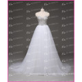 Stunning Sweetheart Beaded Top Floor-length Low Back Wedding Dresses Made in China